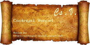 Csoknyai Vencel névjegykártya